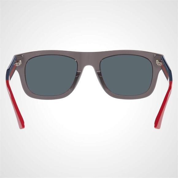 New GUCCI Sunglasses Mens 52mm Grey Square Rectangle Aviator Red Blue Web Arm - Picture 4 of 6